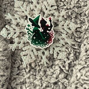 Glittery Snowflake with Witch Design